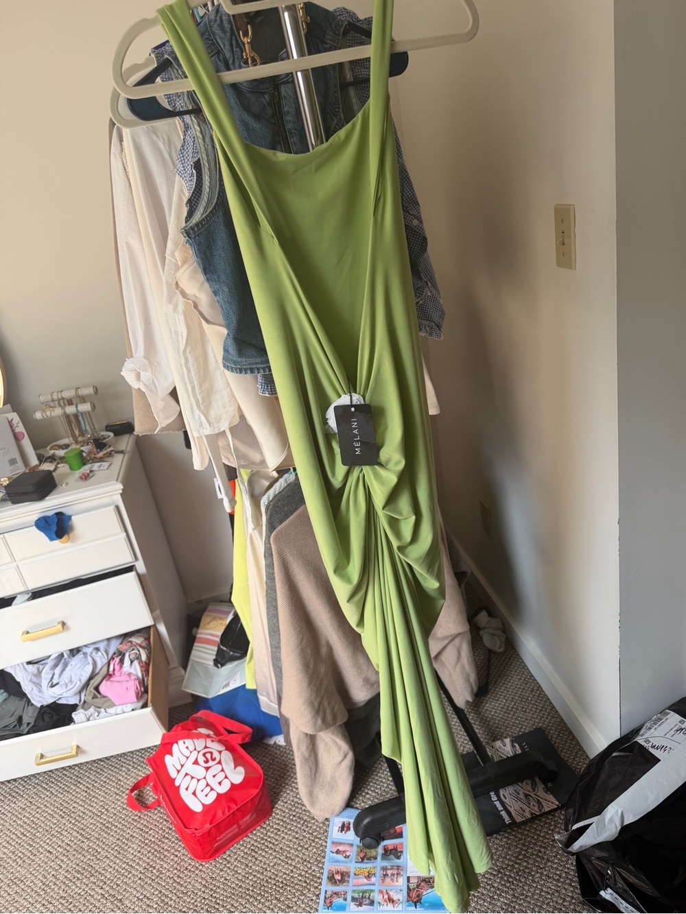 Green Knot Detail Maxi Dress